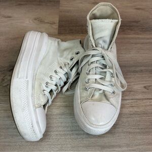 Converse Chuck Taylor All Star Move Platform Hi Top Shoes Womens 6.5 White